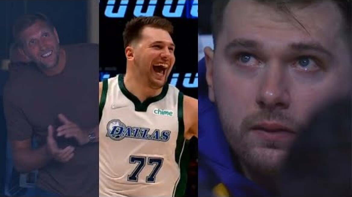 Luka Doncic in tears watching his tribute video from the Dallas Mavericks 🥺