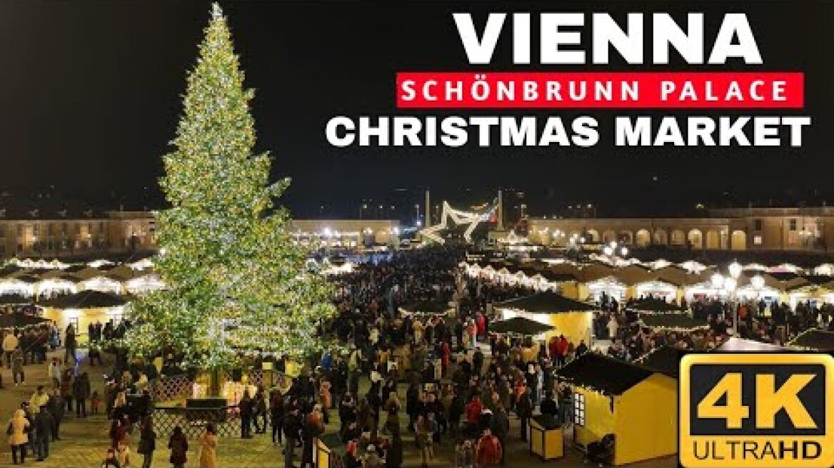 Vienna Christmas Market,  Schönbrunn Palace 4K UHD 