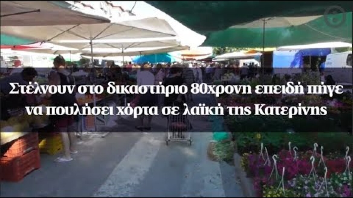 Στέλνουν στο δικαστήριο 80χρονη επειδή πήγε να πουλήσει χόρτα σε λαϊκή της Κατερίνης