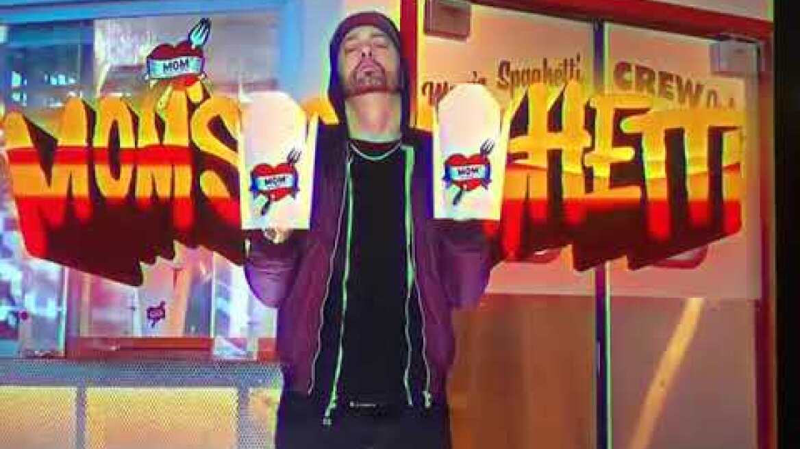Eminem launches "Mom's Spaghetti" in Detroit (Commercial, Sept. 24, 2021)