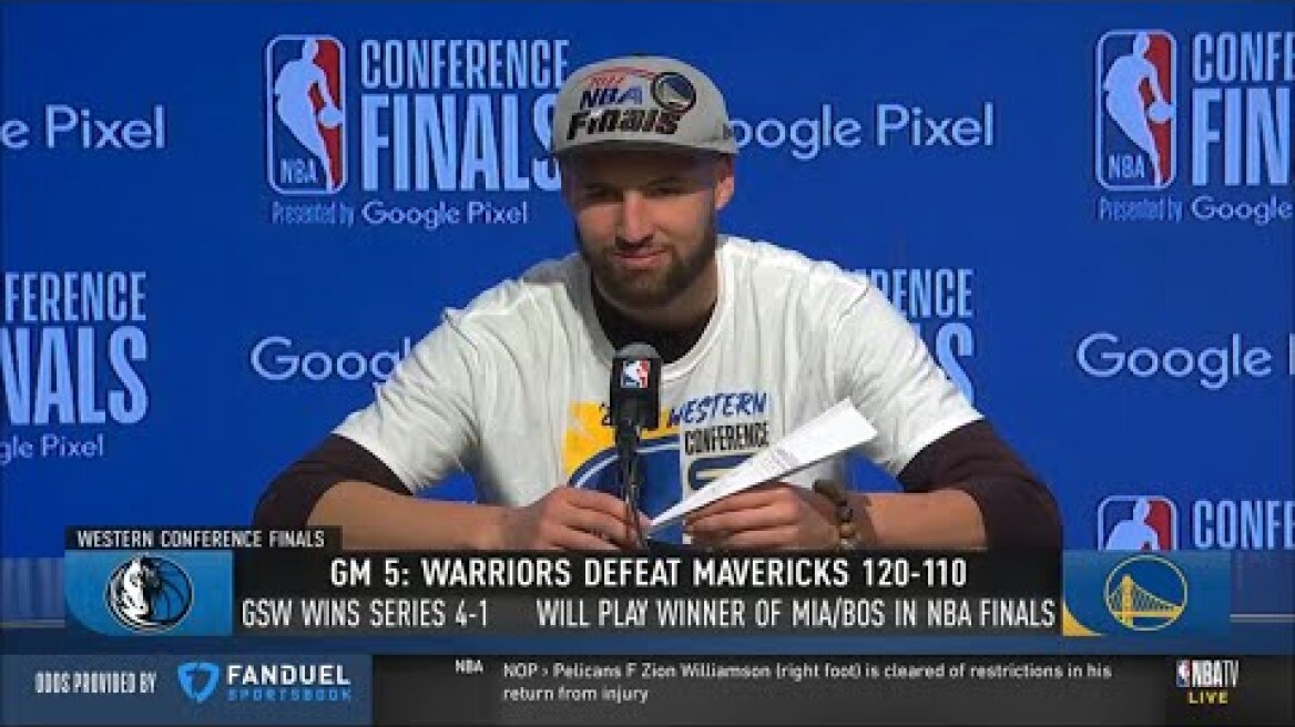 Klay Thompson on being back in the NBA Finals: "Just such a surreal feeling."