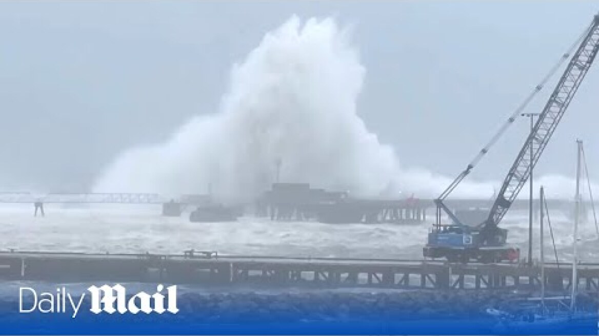 Storm Babet: High winds, torrential rain and huge waves crash through the Scotland