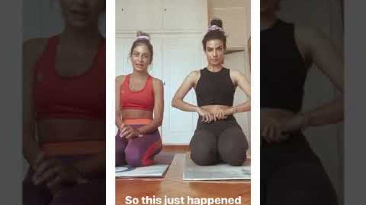 Η Τόνια Σωτηροπούλου κάνει γυμναστική στο σπίτι της