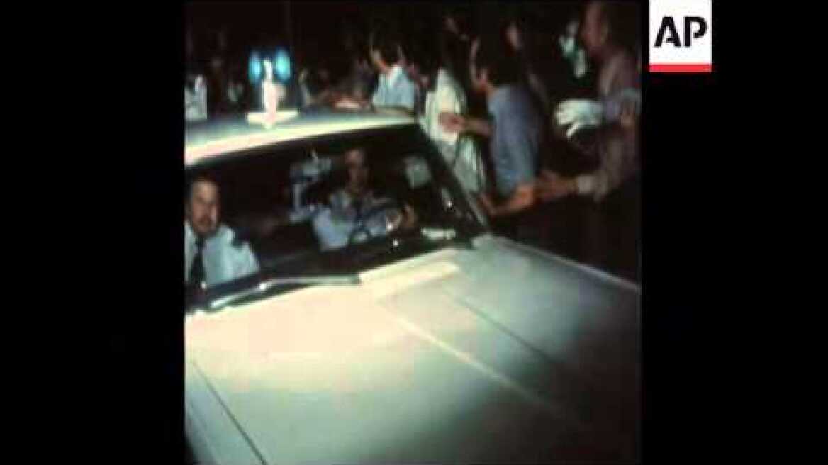 SYND 24 7 74 RETURN OF FORMER PREMIER, CONSTANTINE KARAMANLIS, TO ATHENS