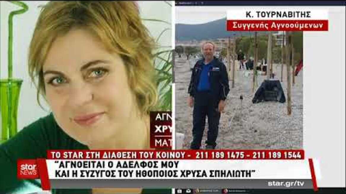 «Οι πιθανότητες να είναι ζωντανοί η Χρύσα Σπηλιώτη και ο Δημήτρης Τουρναβίτης είναι πολύ μικρές»