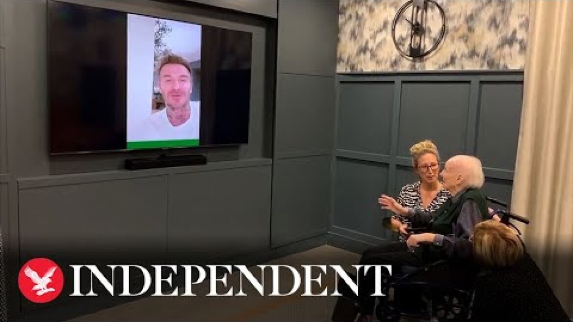 David Beckham surprises 102-year-old superfan with video message