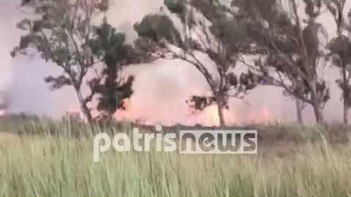 Πύργος: Πυρκαγιά σε περιοχή με καλάμια στη Μούτελη