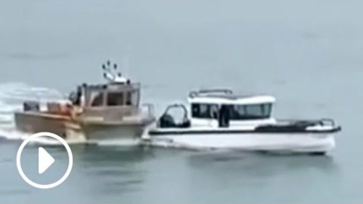 French boat rams British vessel in jersey waters | protest over fishing rights