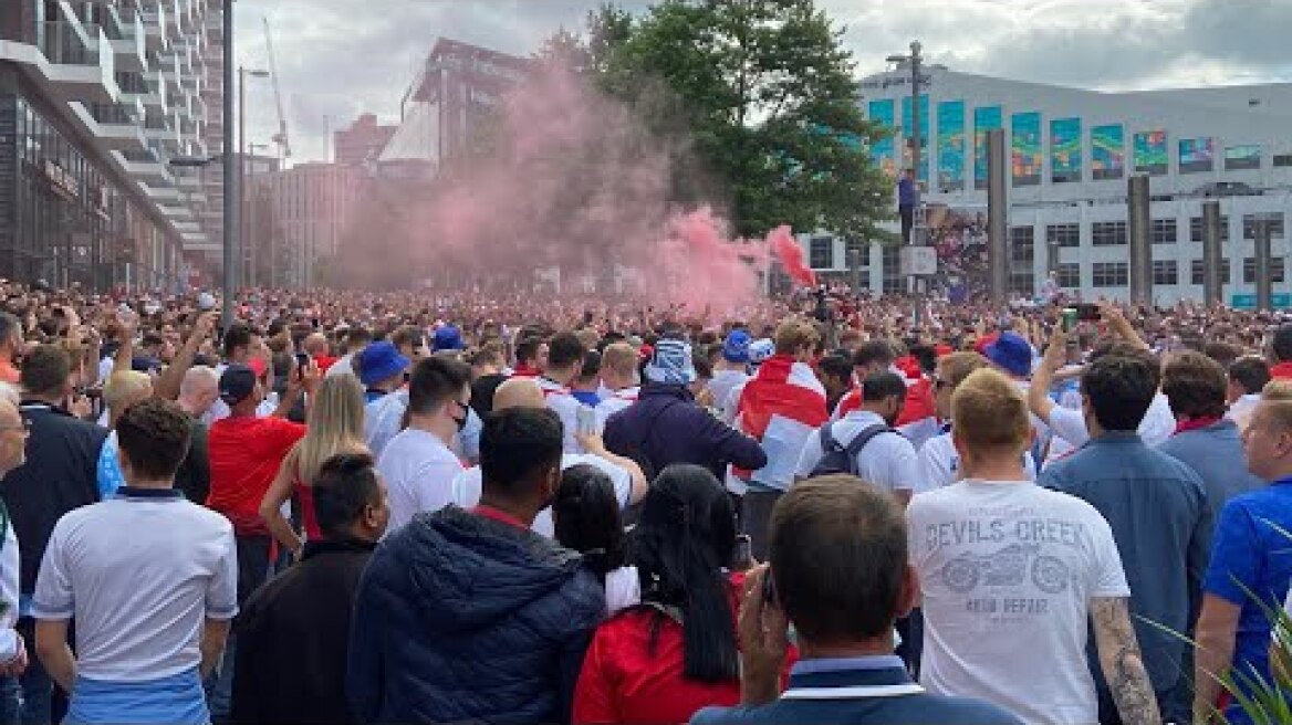 ENGLAND FANS AT WEMBLEY VS DENMARK