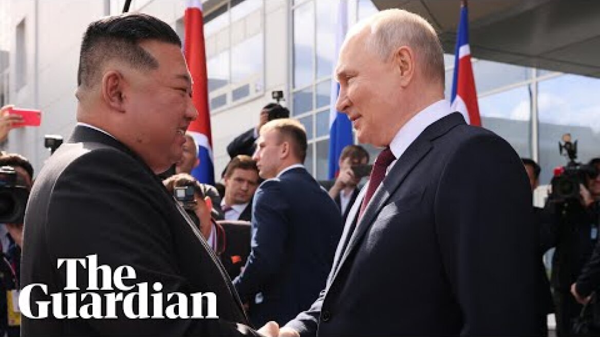 Vladimir Putin welcomes Kim Jong-un to the Vostochny cosmodome