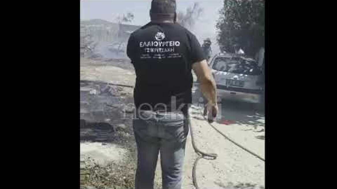 Συναγερμός στη Μεσαρά για μεγάλη φωτιά - Επιχειρούν δύο εναέρια μέσα