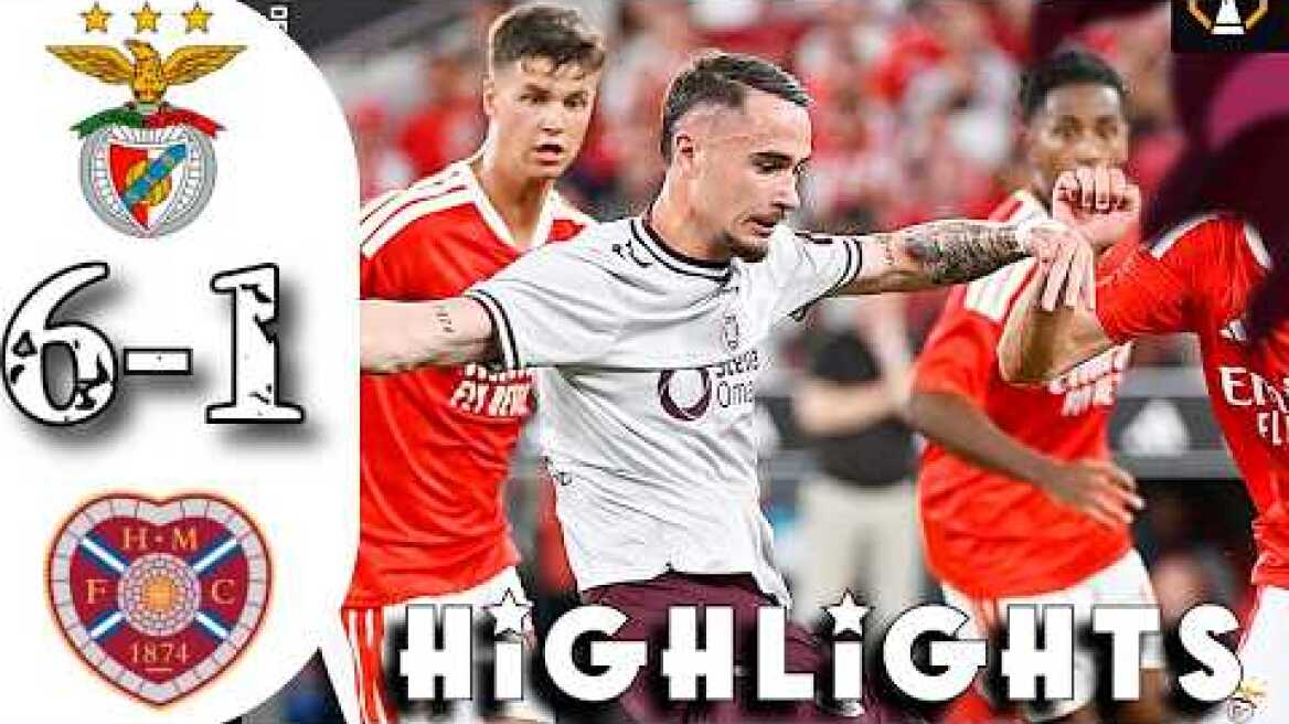 Benfica vs Hearts Highlights 6-1 | UEFA Europa League Qualification 2026