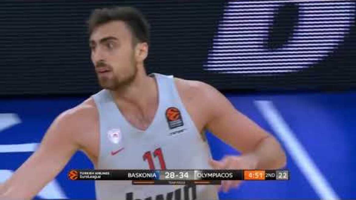Nikola Milutinov career high 23 pts 11 reb (Baskonia-Olympiacos: 85-91)