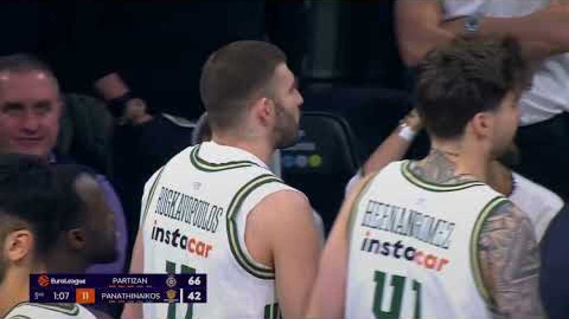 Η αποβολή του ΡΟΓΚΑΒΟΠΟΥΛΟΥ στο Παρτίζαν - Παναθηναϊκός AKTOR για αντιαθλητική συμπεριφορά