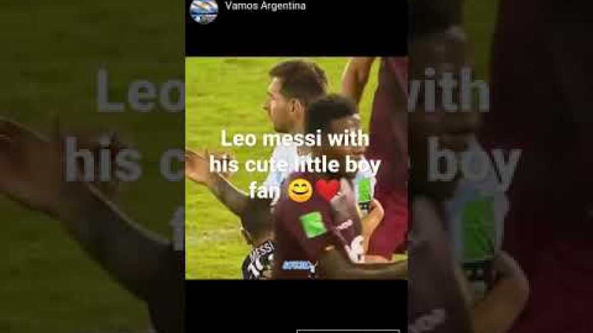 messi with his fan in today world cup qualifiers match.