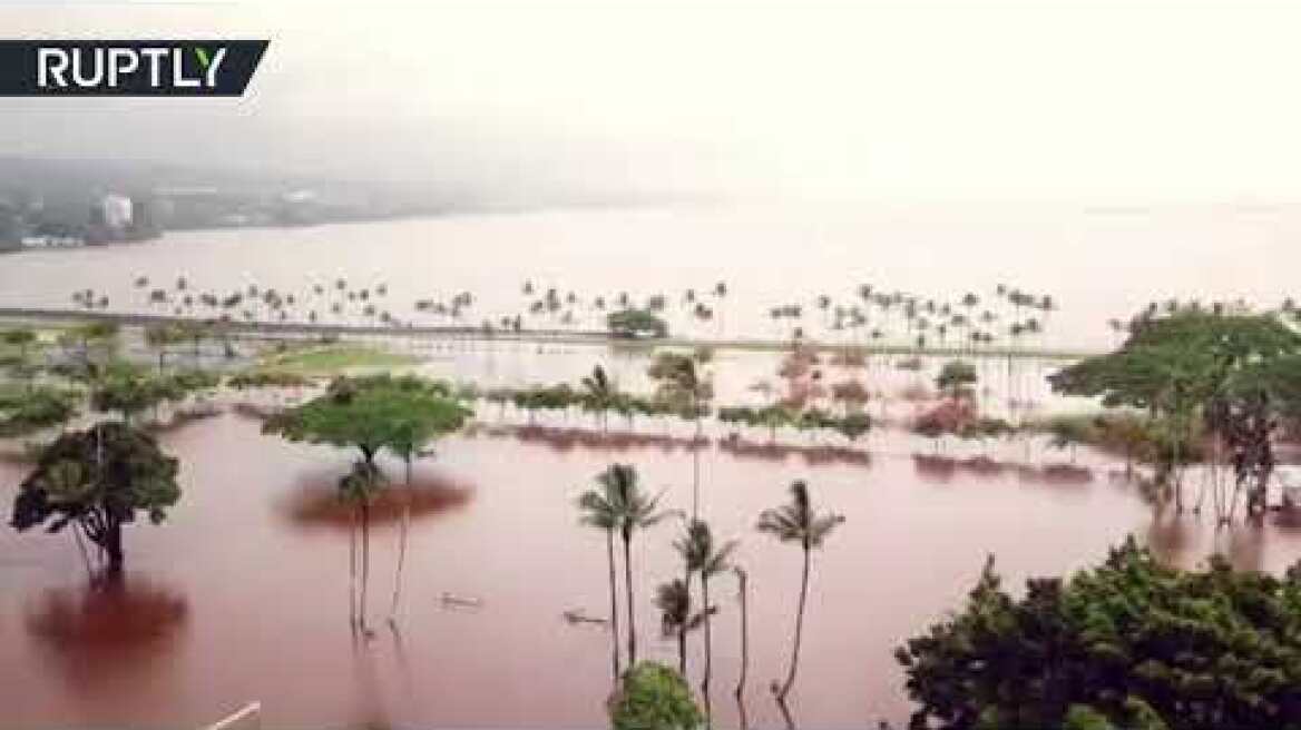 Dramatic view: Hurricane Lane leaves Hawaii flooded
