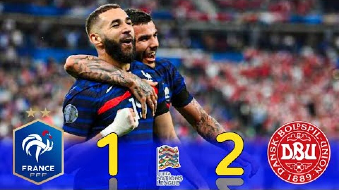 The goals of the match France vs Denmark 1-2 🔥 UEFA Nations League 2022/2023