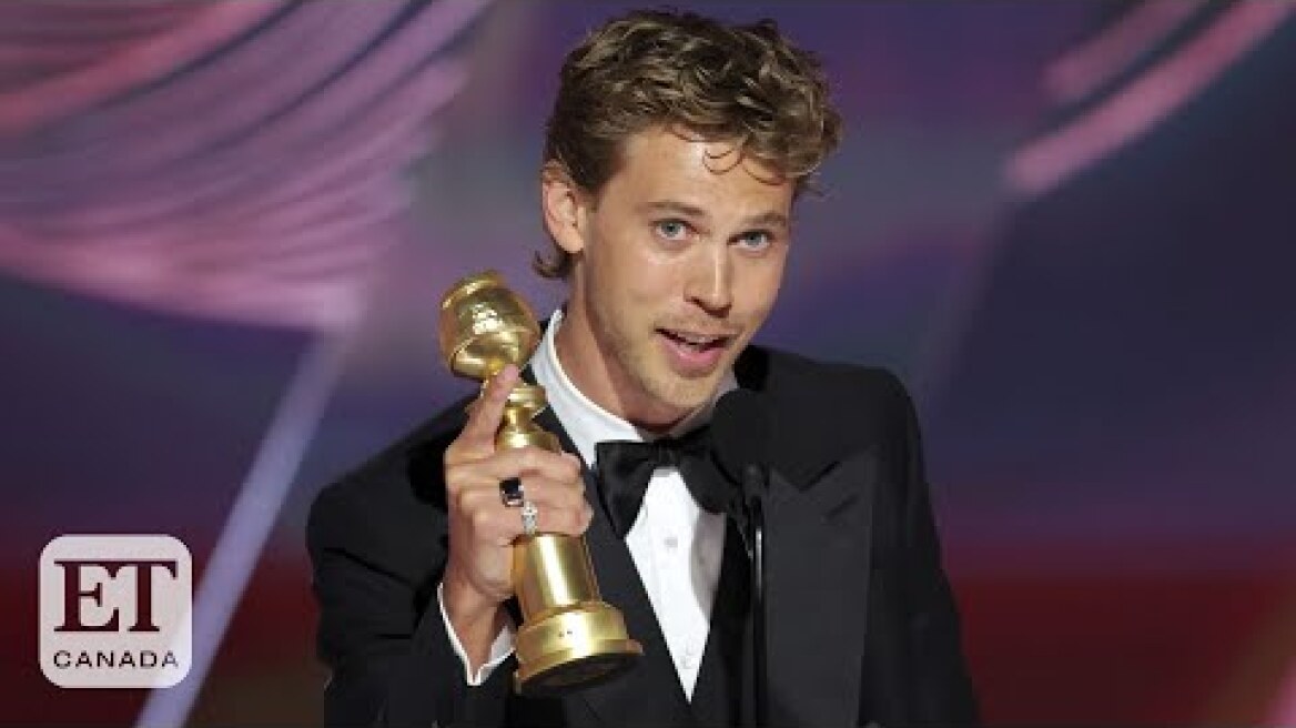 Austin Butler Emotionally Accepts First Golden Globe For 'Elvis'