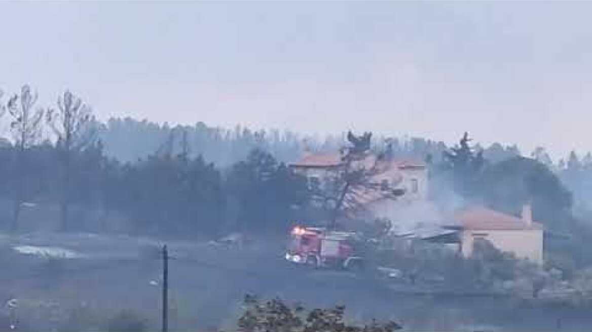Το μέτωπο στο Δωρικό , η φωτια μπαίνει στο χωριό