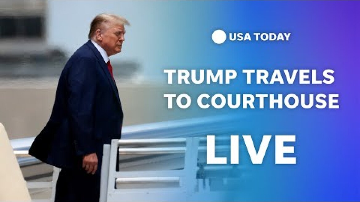 Watch live: Former President Trump leaves for Miami court hearing | USA TODAY