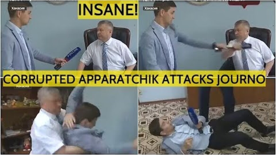 Crazy! Russian Official Throws Russia's State TV Journalist On The Floor For Asking Questions