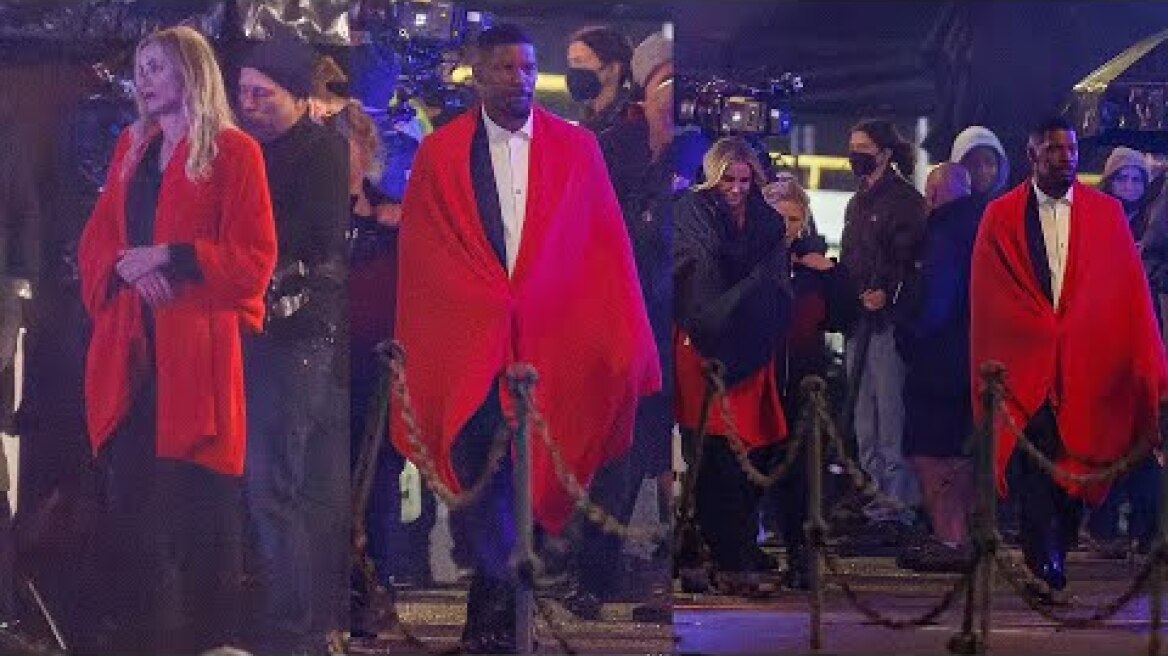 Cameron Diaz with Jamie Foxx in London on the set of the romcom Back in action