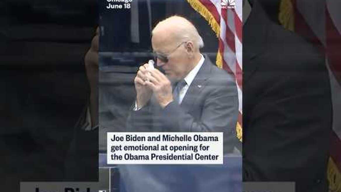 Joe Biden and Michelle Obama get emotional at opening for the Obama Presidential Center