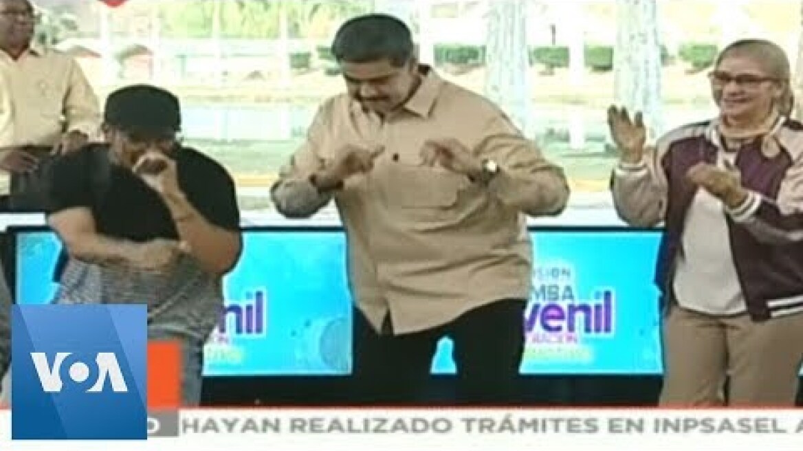 Nicolas Maduro Dances on Stage During Youth Initiative Meeting