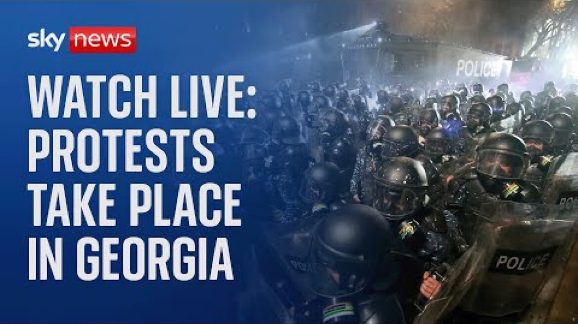 Demonstrations take place in Tbilisi as protests continue in Georgia