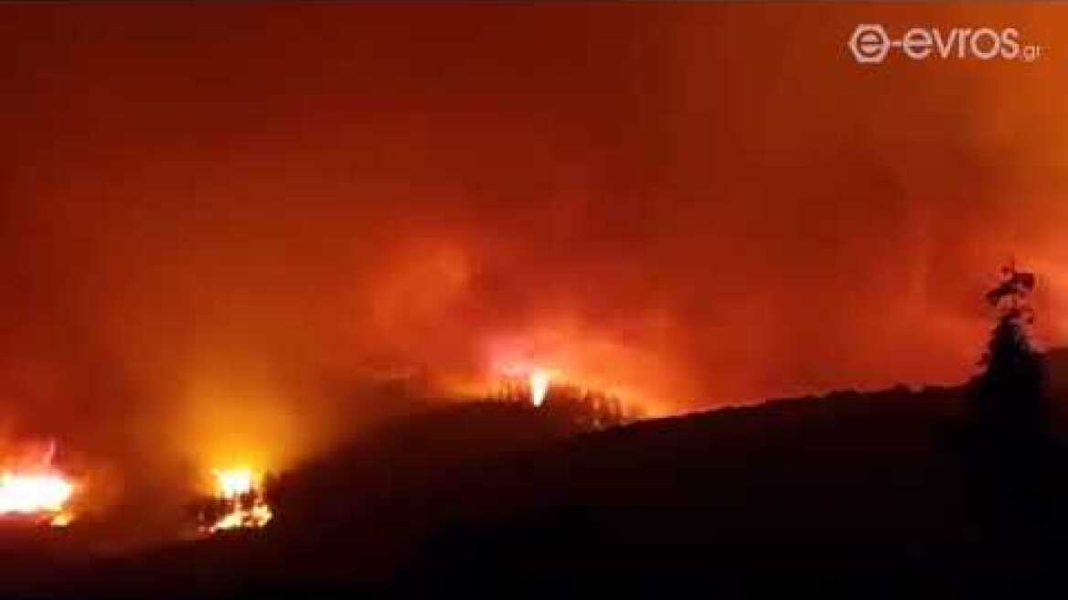 (23:20) Κίρκη - Δρυμός Κίρκης - Καίγεται απ΄ άκρη σε άκρη το δάσος βόρεια της Αλεξανδρούπολης.