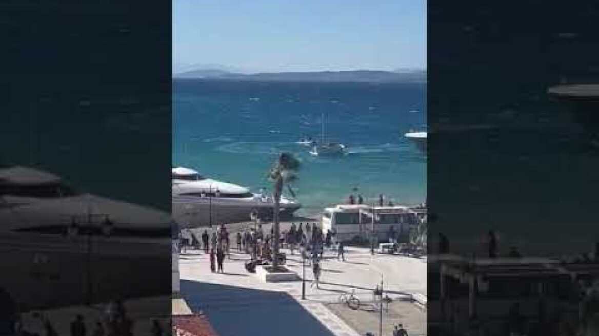 Ατύχημα με θαλαμηγό στις Σπέτσες: Οι ισχυροί άνεμοι την έριξαν σε παραλία