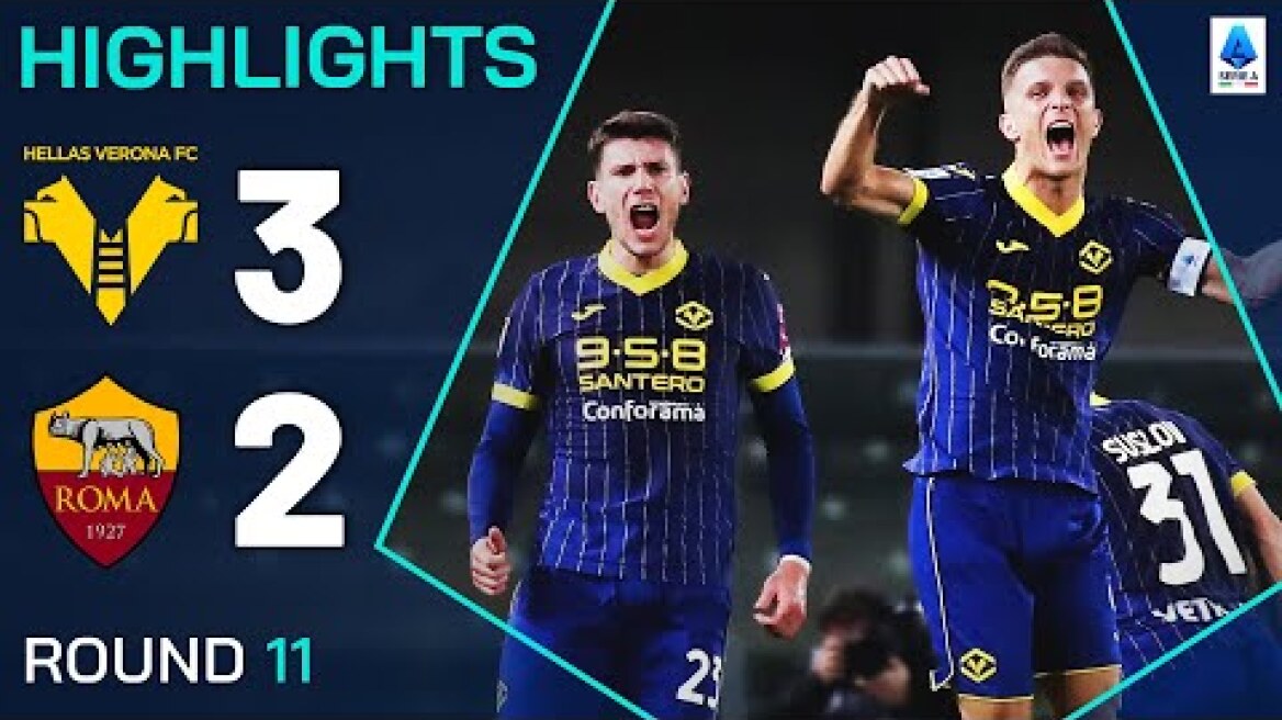 VERONA-ROMA 3-2 | HIGHLIGHTS | Five goals and a red card as Verona topple Roma | Serie A 2024/25