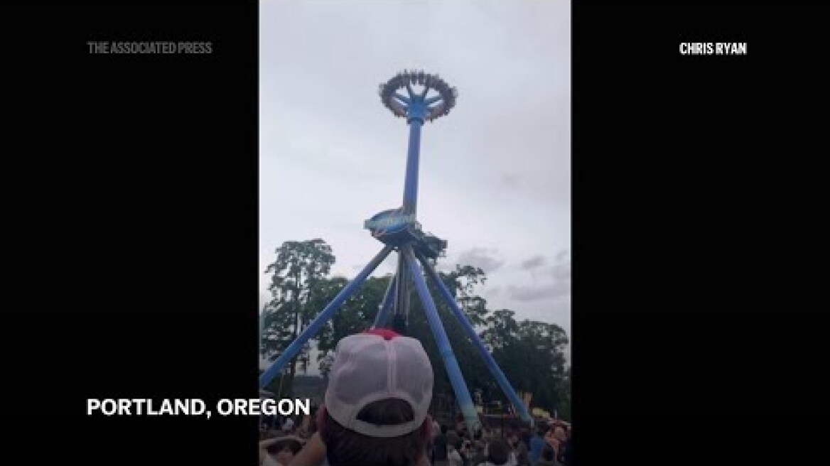 Crews rescue 28 people trapped upside down high on Oregon amusement park ride