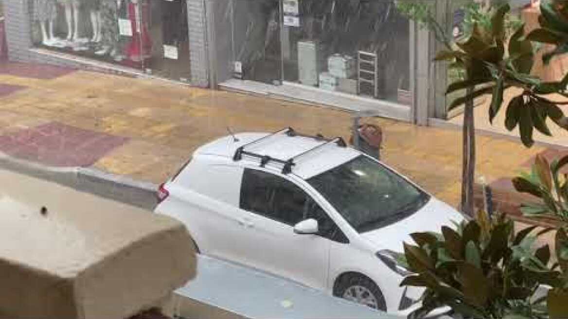 Καταιγίδα με χαλάζι για δεύτερη μέρα στην Καβάλα