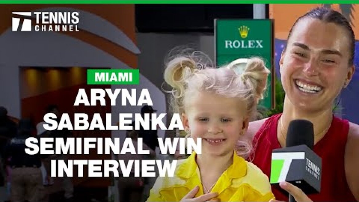 Aryna Sabalenka and goddaughter talk react to semifinal win in Miami | 2025 Miami Open