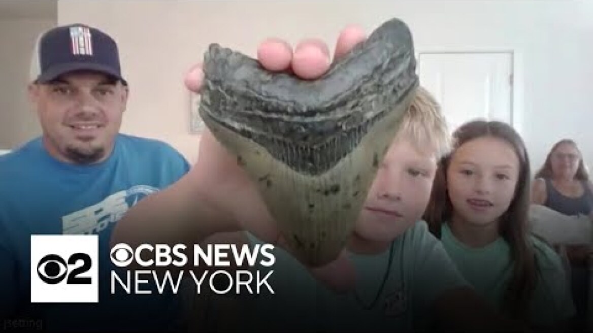 Family finds megalodon tooth at Jersey Shore beach