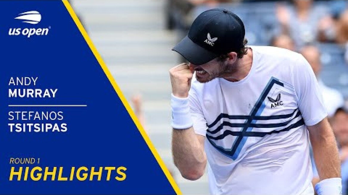 Andy Murray vs Stefanos Tsitsipas Highlights | 2021 US Open Round 1