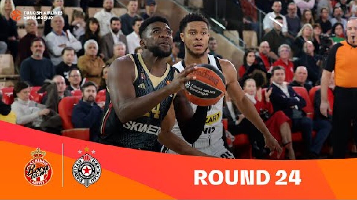 AS Monaco-Partizan Mozzart Bet Belgrade | Round 24 Highlights | 2023-24 Turkish Airlines EuroLeague