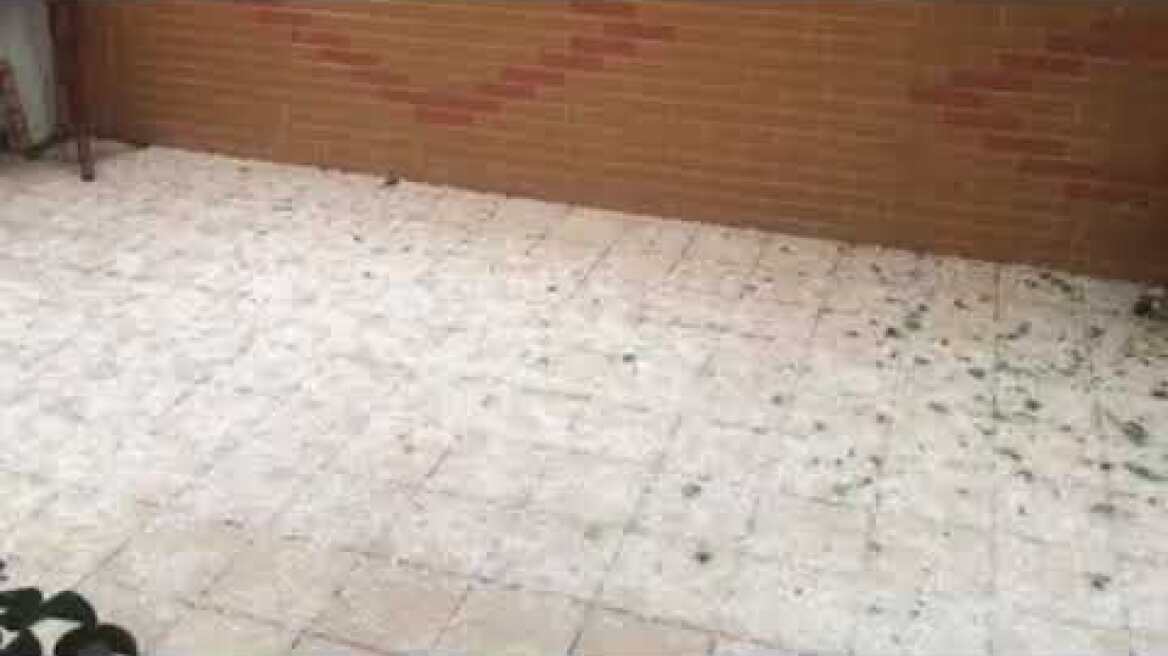 Έντονη χαλαζόπτωση και πλημμυρικά φαινόμενα στον Βροντάδο