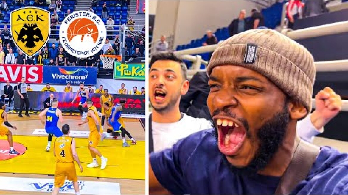 AMERICAN WITNESSED AEK ATHENS FORCE A DOUBLE OVERTIME VS PERISTERI! 😮(BASKETBALL!)