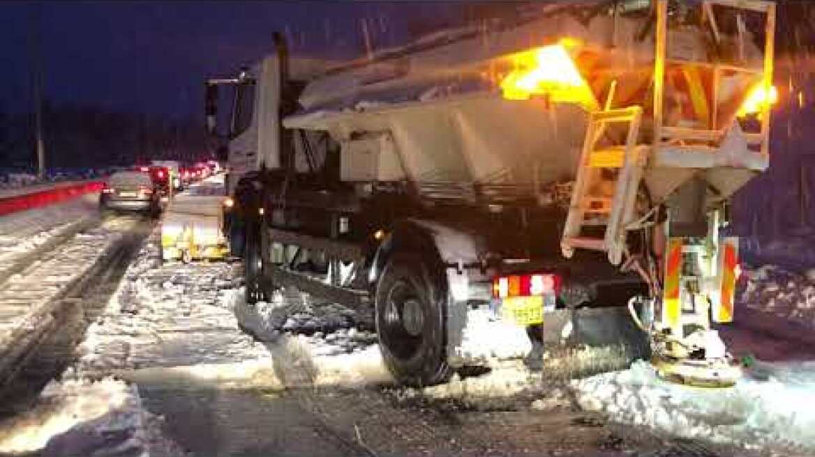Κόλλησε το εκχιονιστικό γιατί δεν είχε αλυσίδες