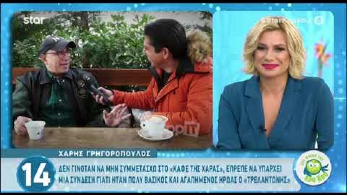 Χάρης Γρηγορόπουλος: "Δεν χάρηκαν πολύ στον Alpha με τη συμμετοχή μου στο Καφέ"