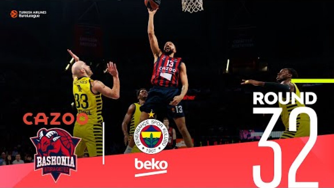 Marinkovic leads Baskonia over Fenerbahce! | Round 32, Highlights | Turkish Airlines EuroLeague