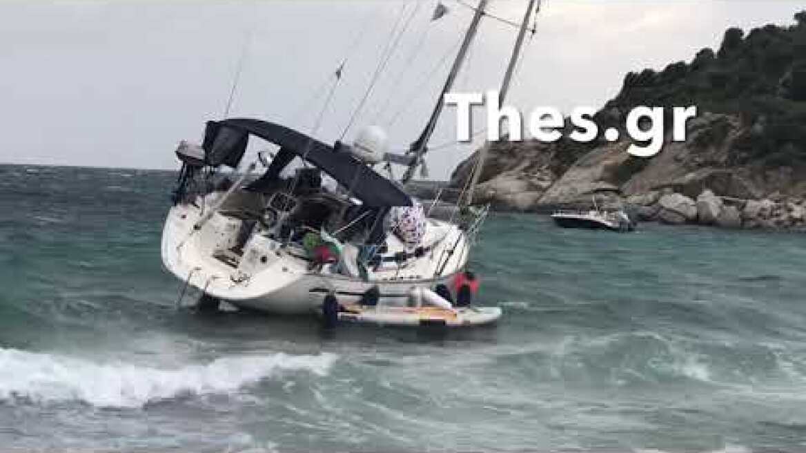 Ξαφνική τροπική καταιγίδα στην Χαλκιδική