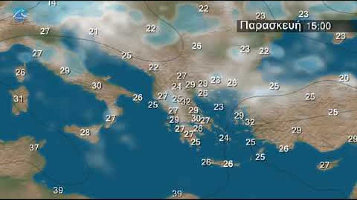 Η εβδομαδιαία πρόγνωση καιρού  από 9 Iουλίου 2019