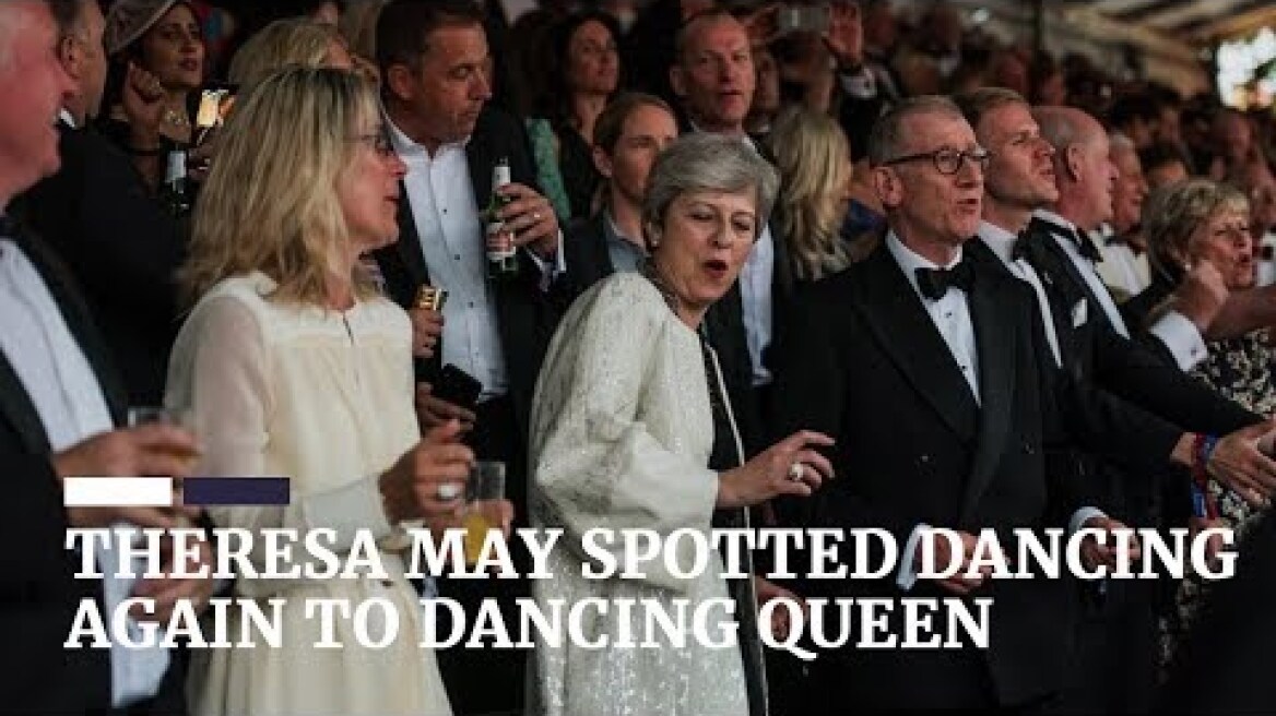 Theresa May dancing AGAIN to Dancing Queen