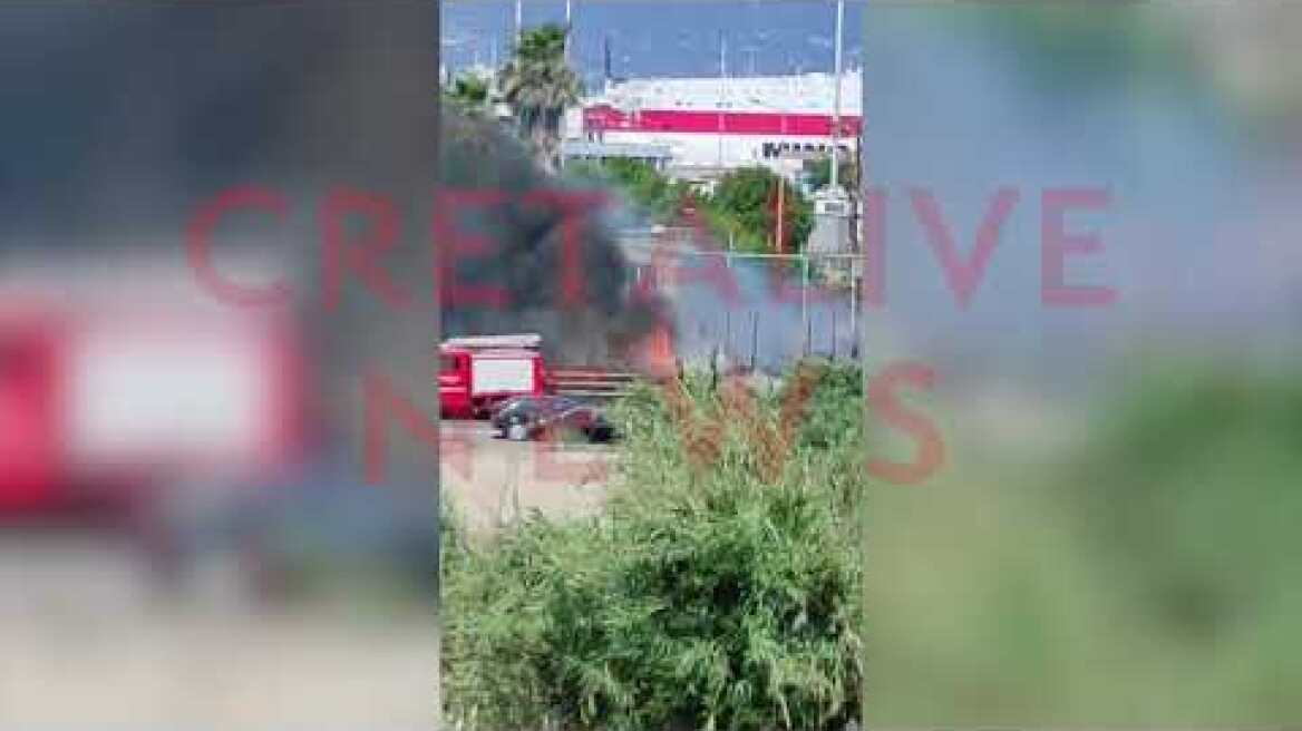 Συναγερμός για φωτιά σε ξερά χόρτα στην παραλιακή του Ηρακλείου