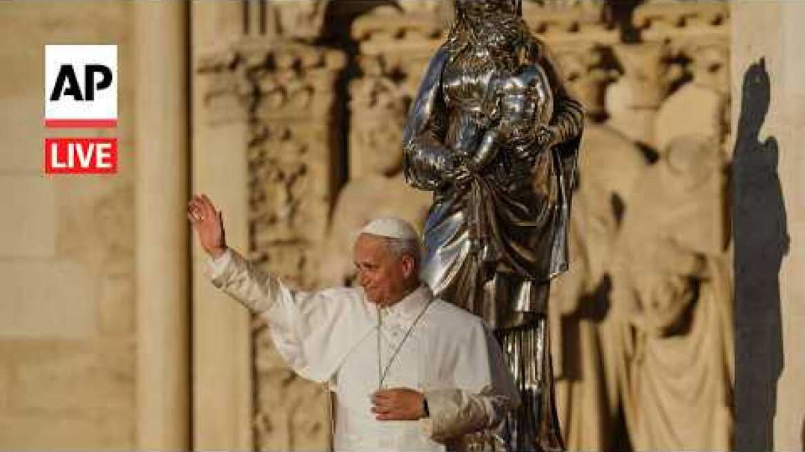 LIVE: Pope Leo XIV visits Notre Dame in Paris