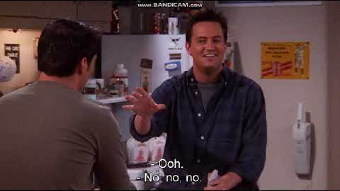 Joey and Chandler playing "The game of CUPS"