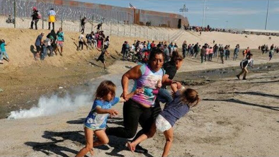 US BORDER RUSHED BY MIGRANTS: CHAOS AT BORDER